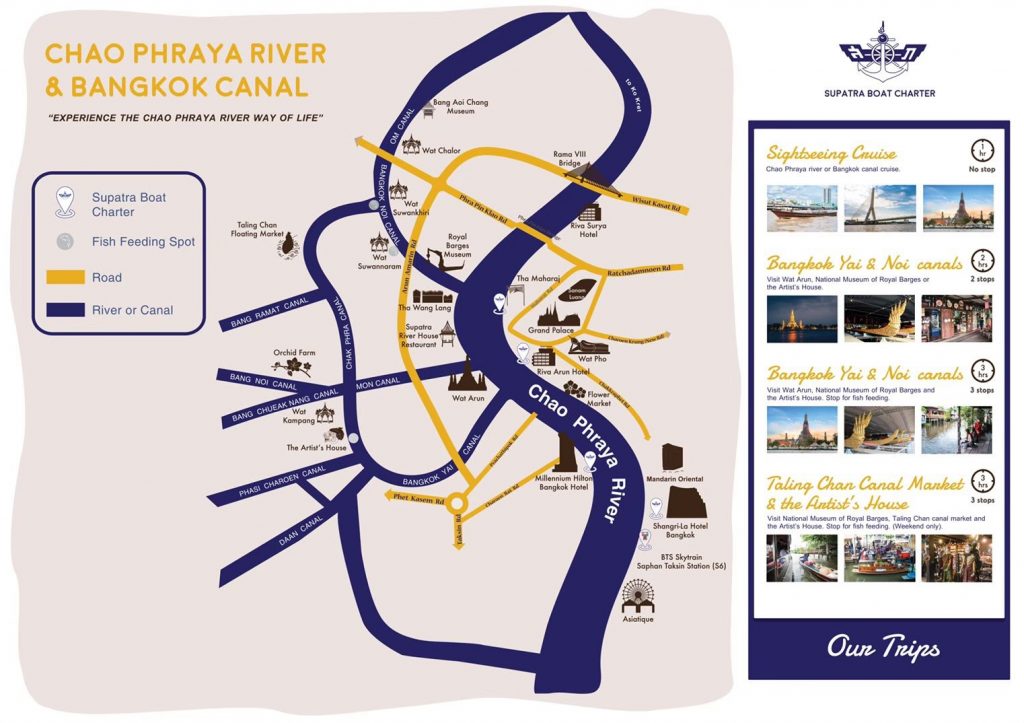 Map Chao Phraya River & Bangkok Canal